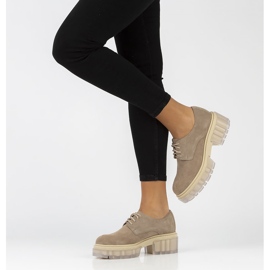 Pantofi din piele intoarsa Filippo 20099 taupe bej maro 2