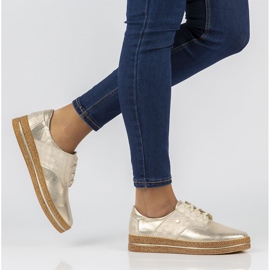 Pantofi din piele Filippo 10123 gold de aur 1