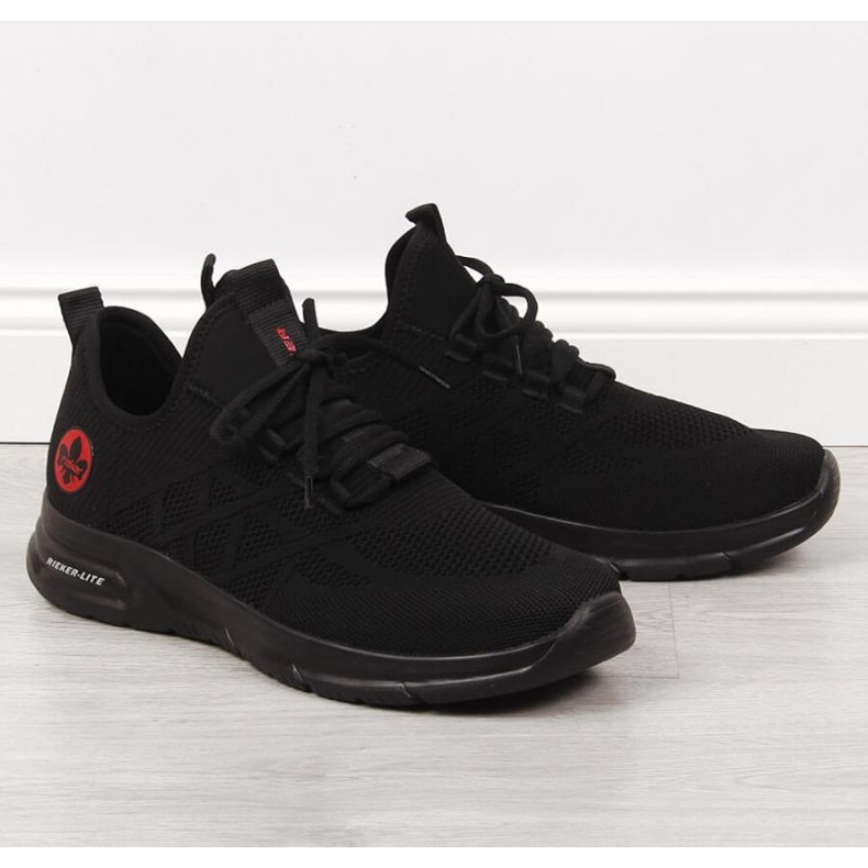 Rieker M RKR534 șosete negre pantofi sport negru 1