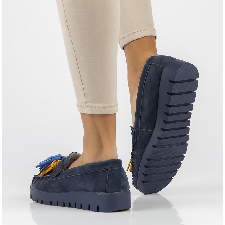 Pantofi din piele Filippo DP3535 / 22 Nv bleumarin albastru marin 2