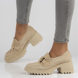 Pantofi din piele intoarsa Filippo 20107 bej 2