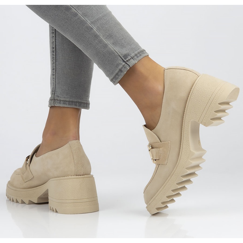 Pantofi din piele intoarsa Filippo 20107 bej 1