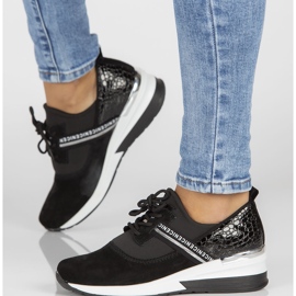 Tenisi din piele Filippo DP1388 / 22 Bk negri negru 1