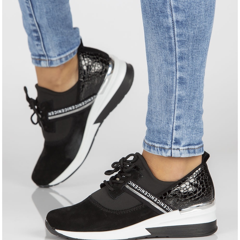 Tenisi din piele Filippo DP1388 / 22 Bk negri negru 1