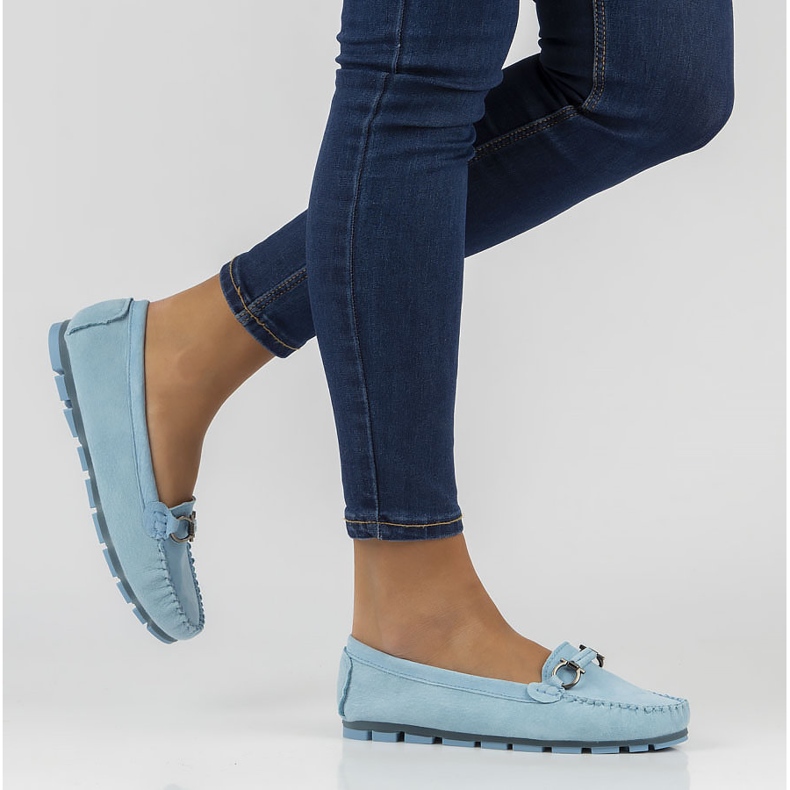 Mocasini din piele Filippo DP3613 / 22 Bl albastru 1