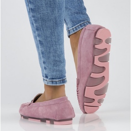 Mocasini din piele Filippo DP2037 / 22 Pi roz 1