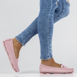 Mocasini din piele Filippo DP2037 / 22 Pi Li roz 1