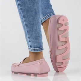 Mocasini din piele Filippo DP2037 / 22 Pi Li roz 2