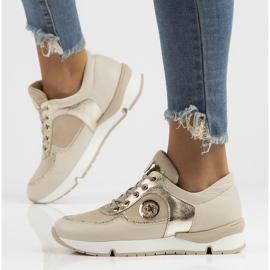 Tenisi din piele Filippo 141 bej 1