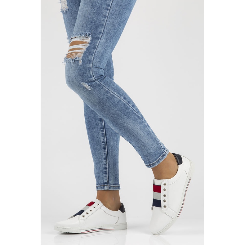 Pantofi din piele Filippo DP2155 / 22 Wh alb 1