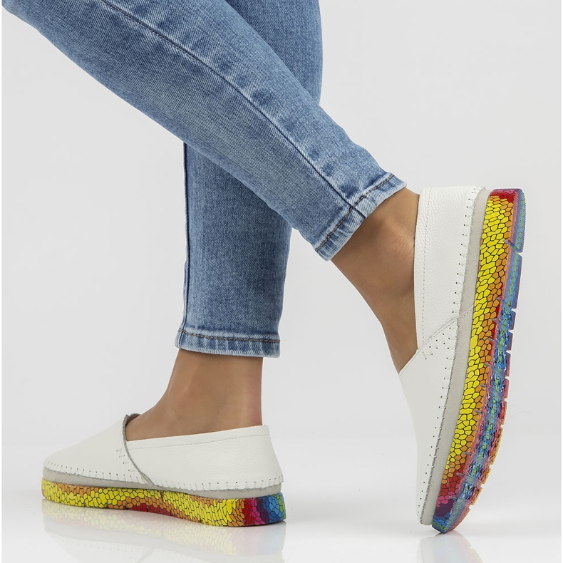 Pantofi din piele Filippo DP1213 / 22 Wh alb 1