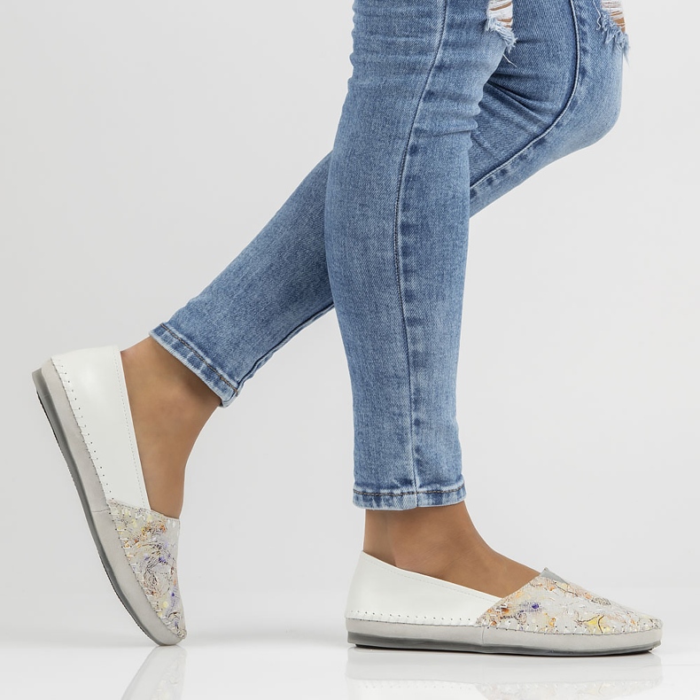 Pantofi din piele Filippo DP031 / 22 Wh Yl alb galben 1