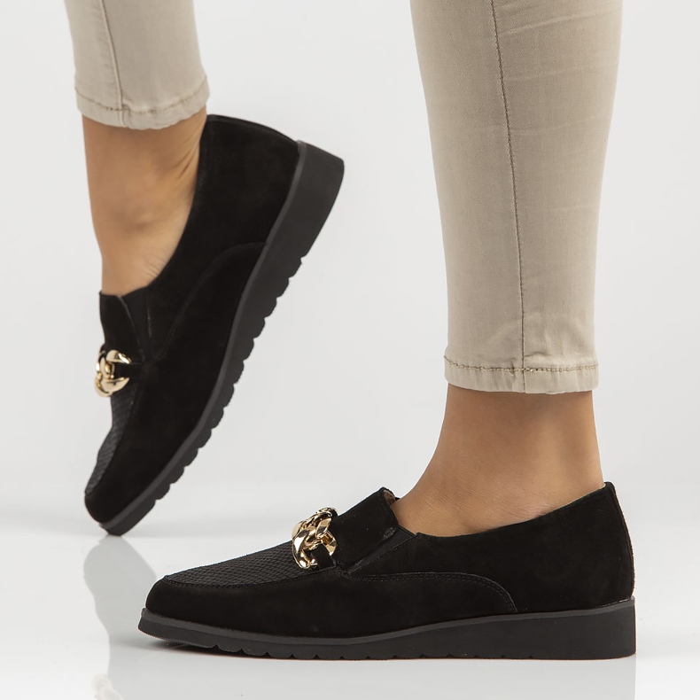 Pantofi din piele Filippo DP3696 / 22 Bk negru 1