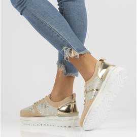 Tenisi din piele Filippo DP3691 / 22 Be Go bej de aur 2