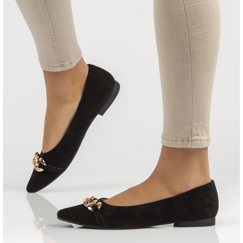 Pantofi din piele Filippo DP3642 / 22 Bk negru 1