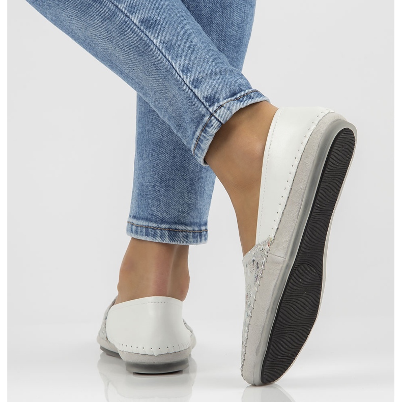 Pantofi din piele Filippo DP031 / 22 Wh Bl alb albastru 2