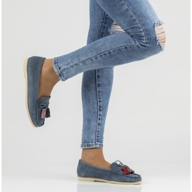 Mocasini din piele Filippo DP3512 / 22 Nv bleumarin albastru marin 2