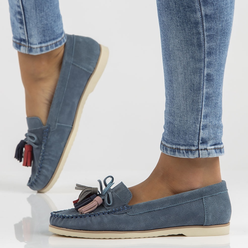 Mocasini din piele Filippo DP3512 / 22 Nv bleumarin albastru marin 1