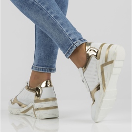 Tenisi din piele Filippo DP3693 / 22 Wh alb de aur 1