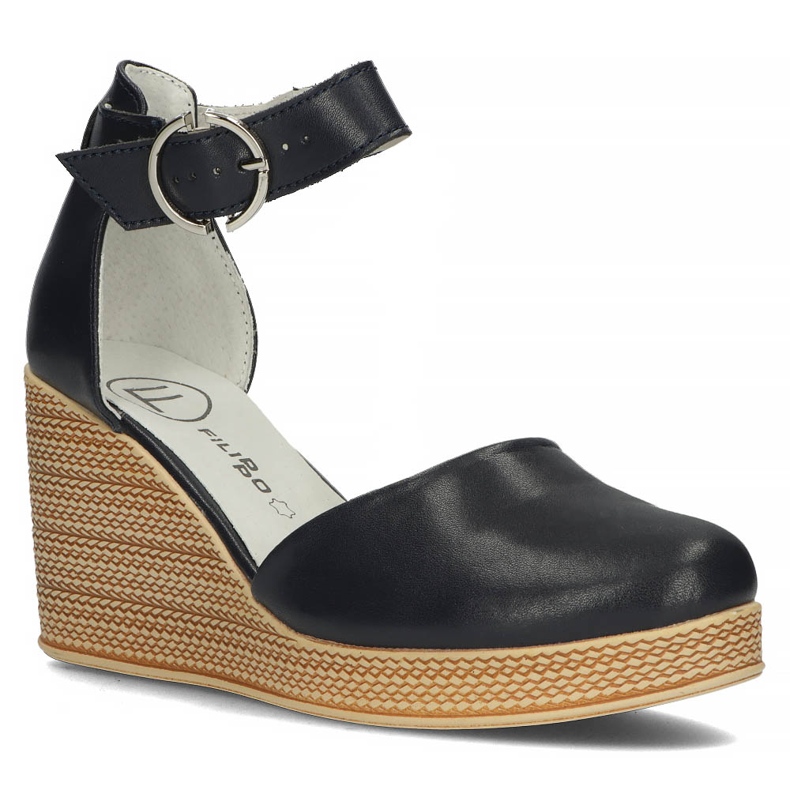 Sandale din piele Filippo DP3519 / 22 Nv bleumarin albastru marin 1