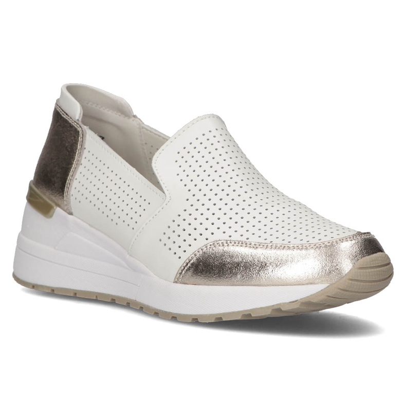 Pantofi din piele Filippo DP3537 / 22 Wh alb argint 1