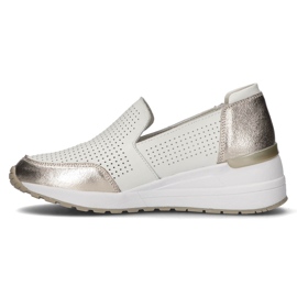 Pantofi din piele Filippo DP3537 / 22 Wh alb argint 2