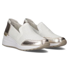 Pantofi din piele Filippo DP3537 / 22 Wh alb argint 3