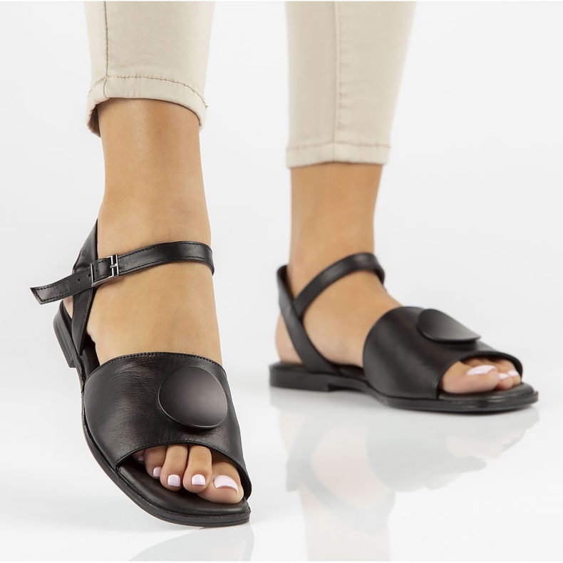 Sandale din piele Filippo DS3900 / 22 Bk negru 1