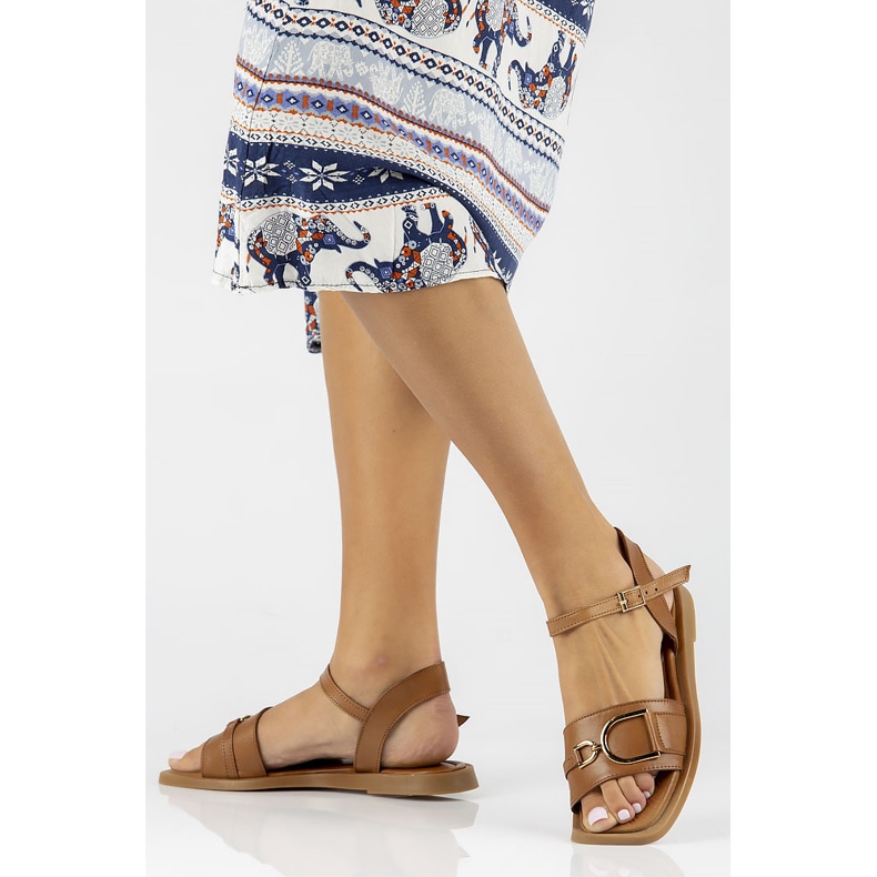 Sandale din piele Filippo DS3901 / 22 Br maro 2