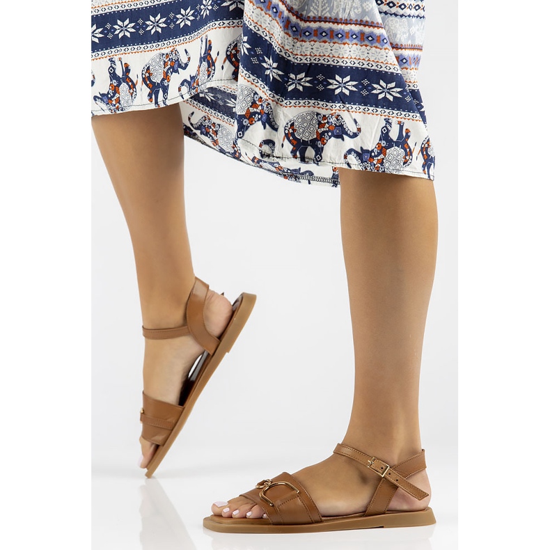 Sandale din piele Filippo DS3901 / 22 Br maro 1