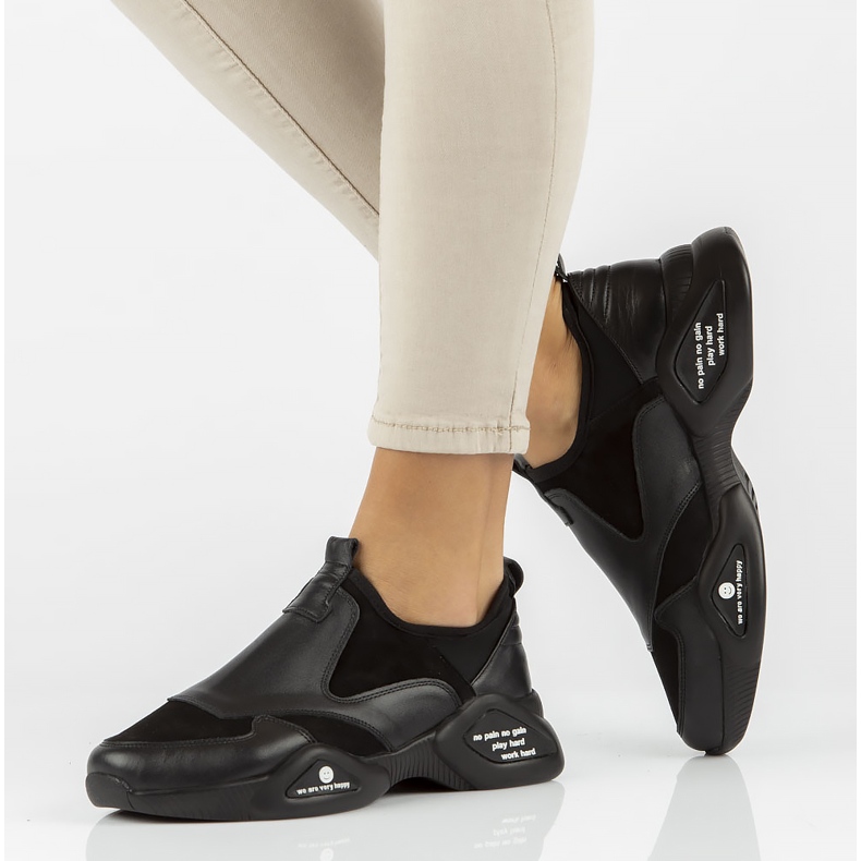 Pantofi din piele Filippo DP3911 / 22 Bk negru 2