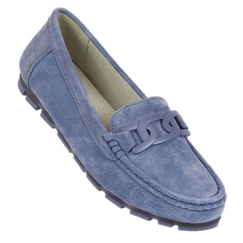 Mocasini de dama albastru din piele Filippo 1