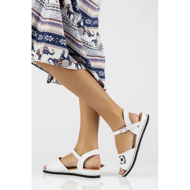 Sandale din piele Filippo DS3913 / 22 Wh alb 1