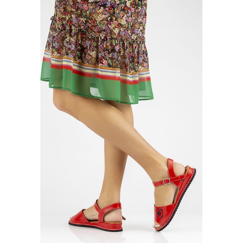 Sandale din piele Filippo roșii DS3913 / 22 Rd roșu 1