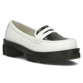 Pantofi din piele Filippo DP3695 / 22 Wh Bk alb negru 1