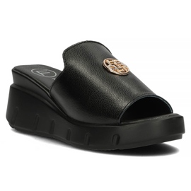 Papuci de piele Filippo DK3596 / 22 Bk negru 1