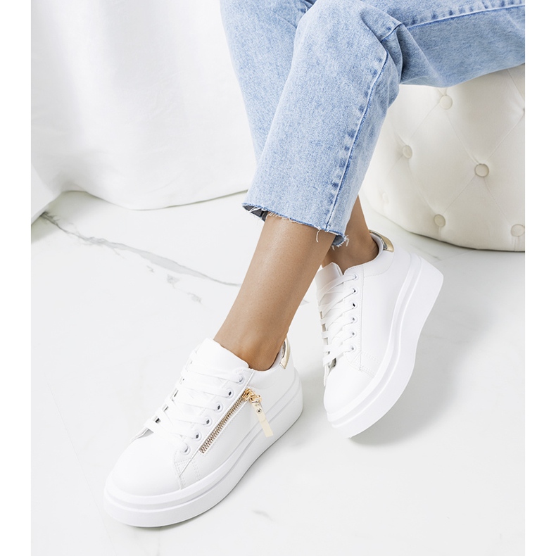 Tenisi Tamis dama alb si auriu de aur 1