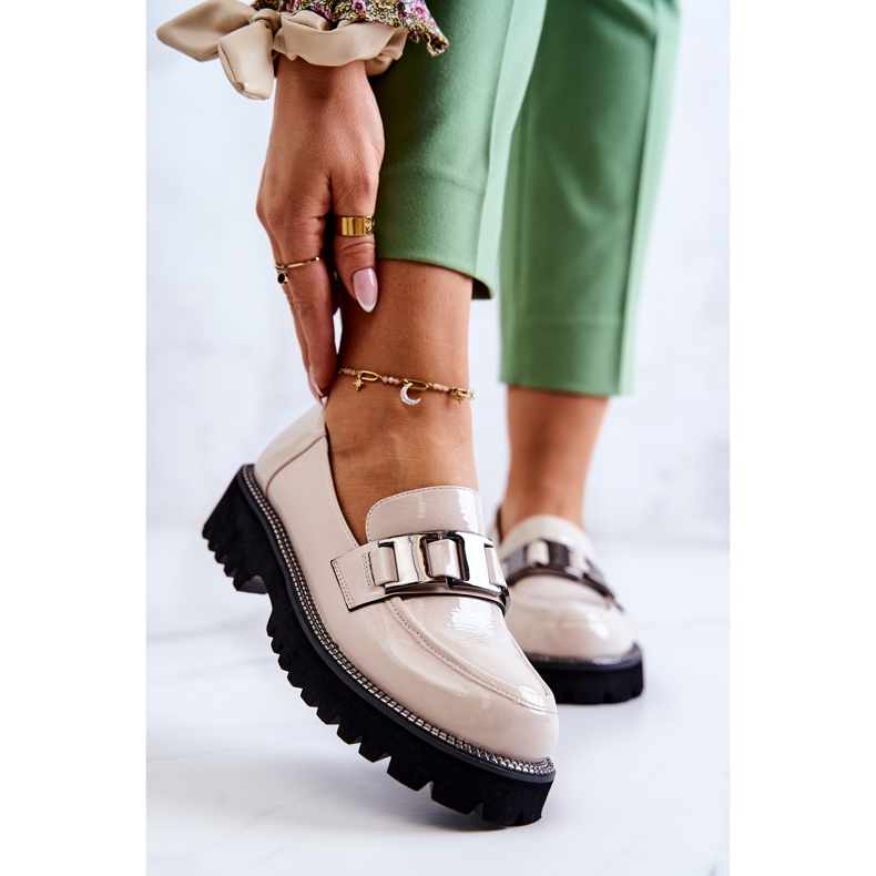 S.Barski Pantofi Piele Lacuita Bej Deschis Corine 1