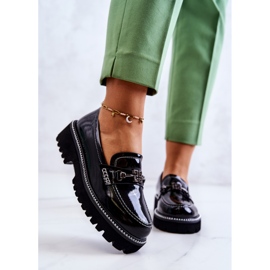 S.Barski Pantofi din Piele Lacuita Cu Decorat Negru Adison 2