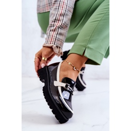 S.Barski Mocasini lacuiti pentru dama Cassida alb-negru 1