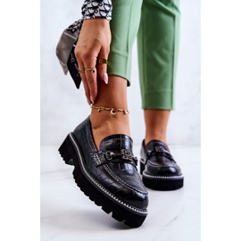 S.Barski Pantofi din piele de șarpe cu decor negru Adison 2