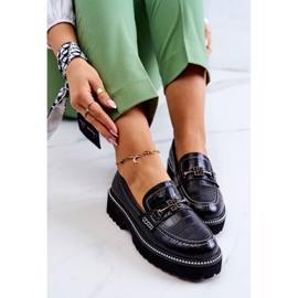 S.Barski Pantofi din piele de șarpe cu decor negru Adison 1