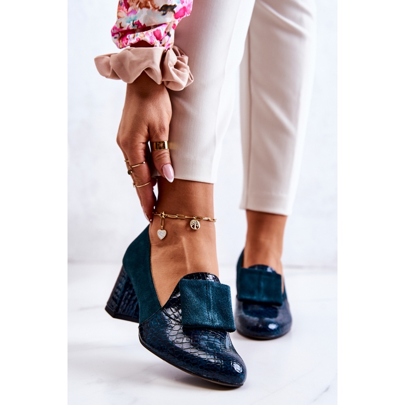 PA2 Pompi Diana din piele intoarsa verzi din piele de sarpe verde 1