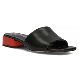 Papuci de piele Filippo DK3721 / 22 Bk negru 3