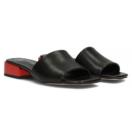 Papuci de piele Filippo DK3721 / 22 Bk negru 4