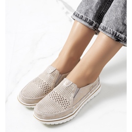 Pantofi din piele bej Wiggen de aur 1