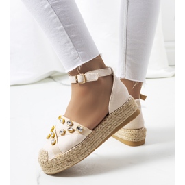 Espadrile bej cu zirconiu Dide 2