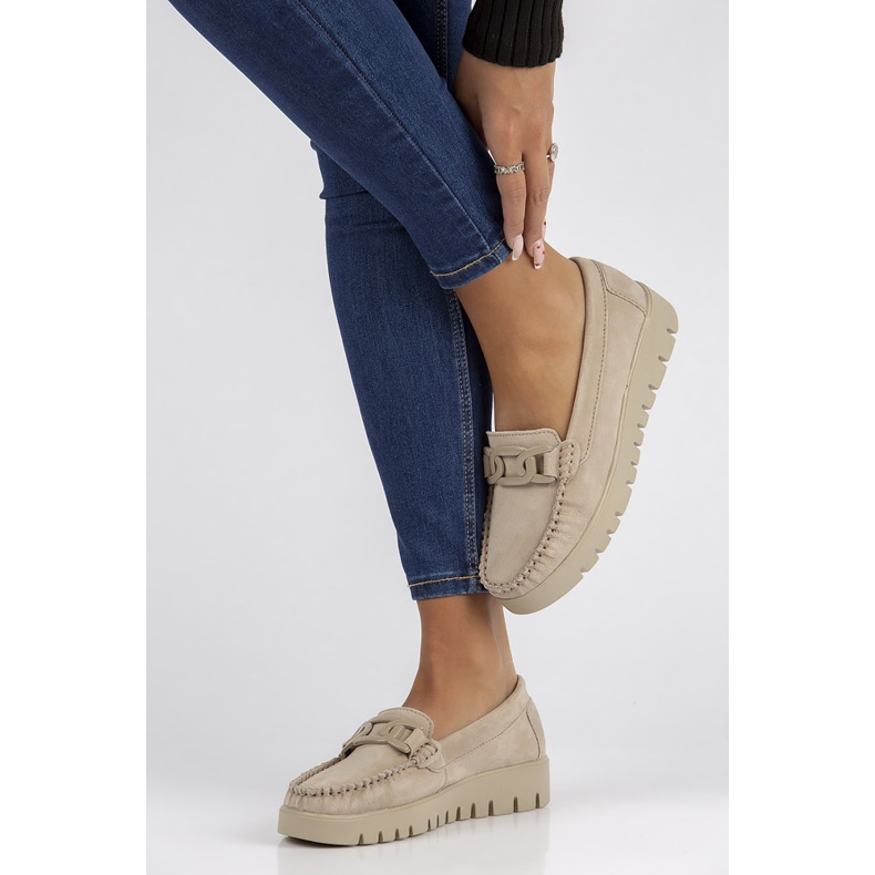 Mocasini din piele Filippo DP3334 / 22 Be beige bej 1