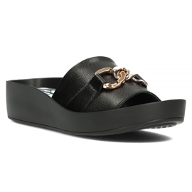 Papuci de piele Filippo DK3590 / 22 Bk negru 3