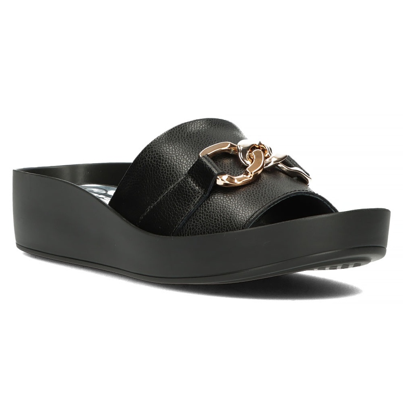 Papuci de piele Filippo DK3590 / 22 Bk negru 3